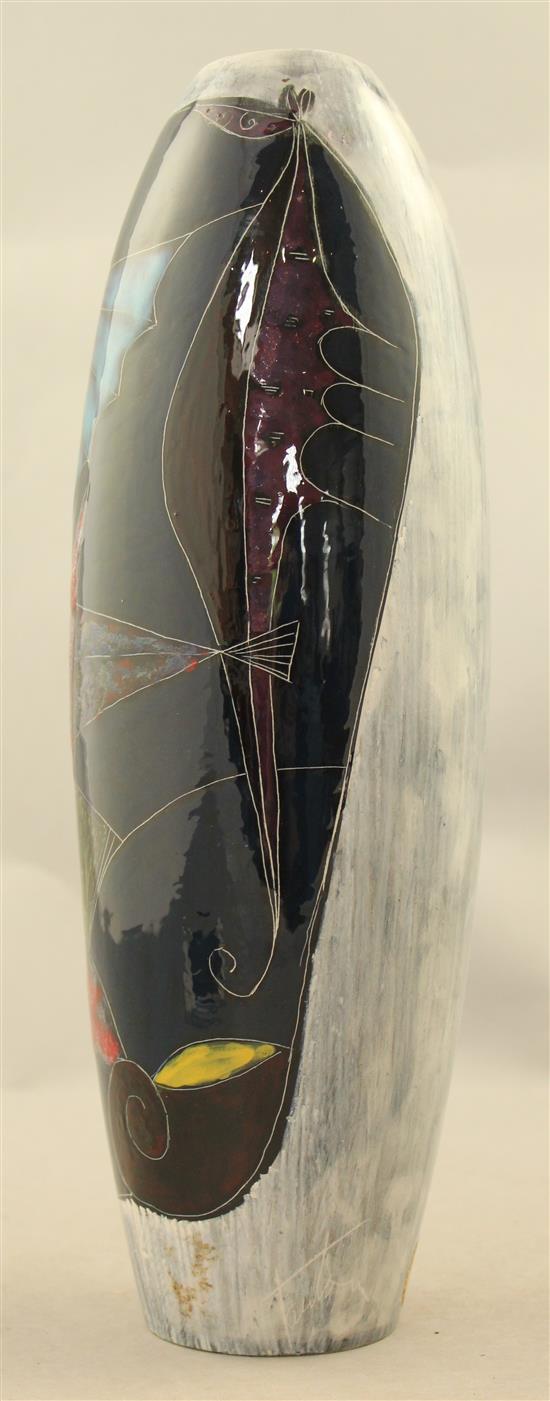 A Fantoni elongated oviform vase, 1950s/60s, 31cm